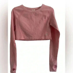 P’tula Cropped Long Sleeves Pink Top Size Small